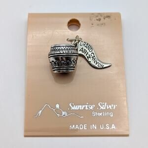 Vintage Sterling Sunrise Silver 925 Grand Canyon Arizona Charm Pendant Souvenir